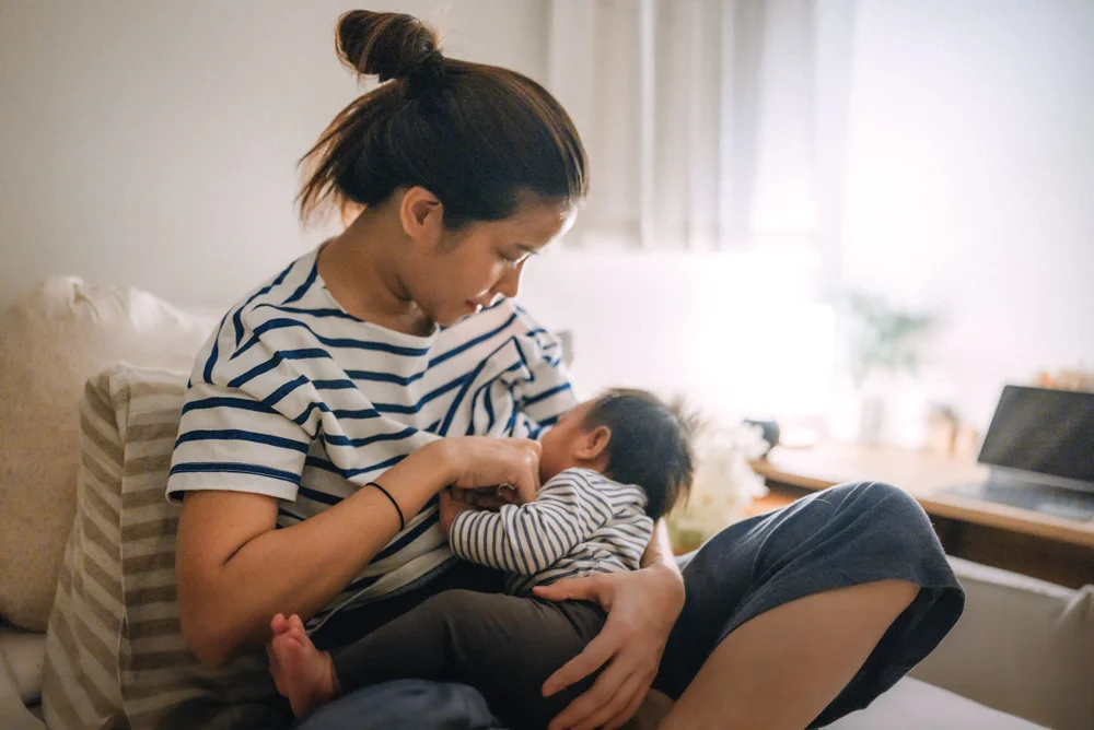Asian mom Breastfeeding