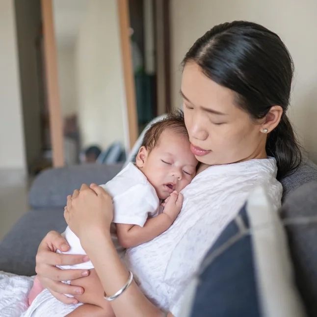 mom baby asian Relaxing