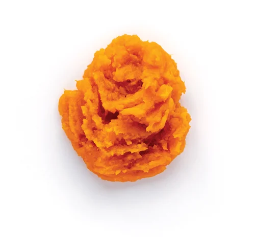 stages mashed sweet potatos with lump